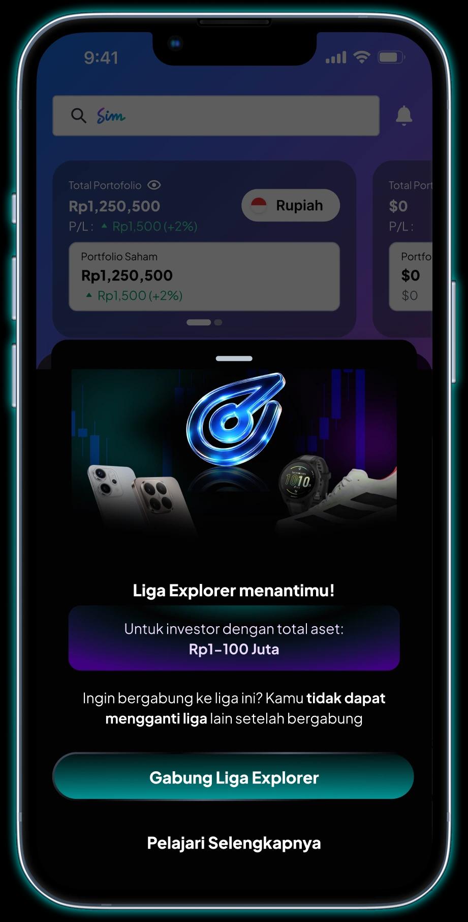 3. Gabung liga sesuai total asetmu